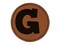 Letter G Uppercase Fun Bold Font Round Iron-On Engraved Faux Leather Patch Applique - 2.5"